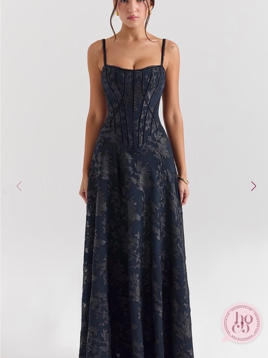 House of CB Dresses & Skirts - House of CB Navy Floral Jacquard Corset Maxi Dress